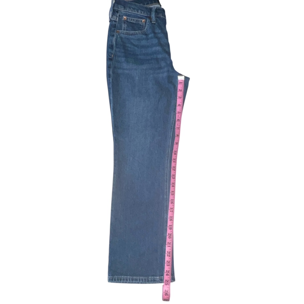 J. Crew Mid-Rise Flare Crop Dark Wash Button Fly Jeans size 25 - Picture 8 of 11